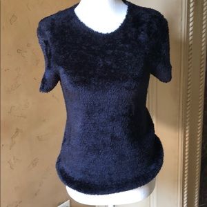 ANNE KLEIN Vintage royal blue plush top